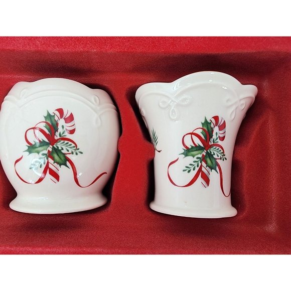 Lenox Winter Greetings Votive Candle Holders Set of 3 Holly Candy Cane - Picture 3 of 11